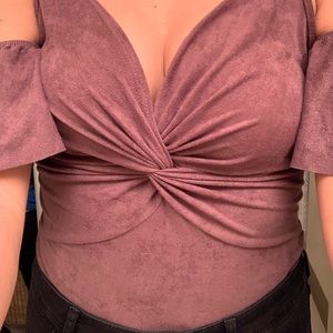 Velvet purple body suit